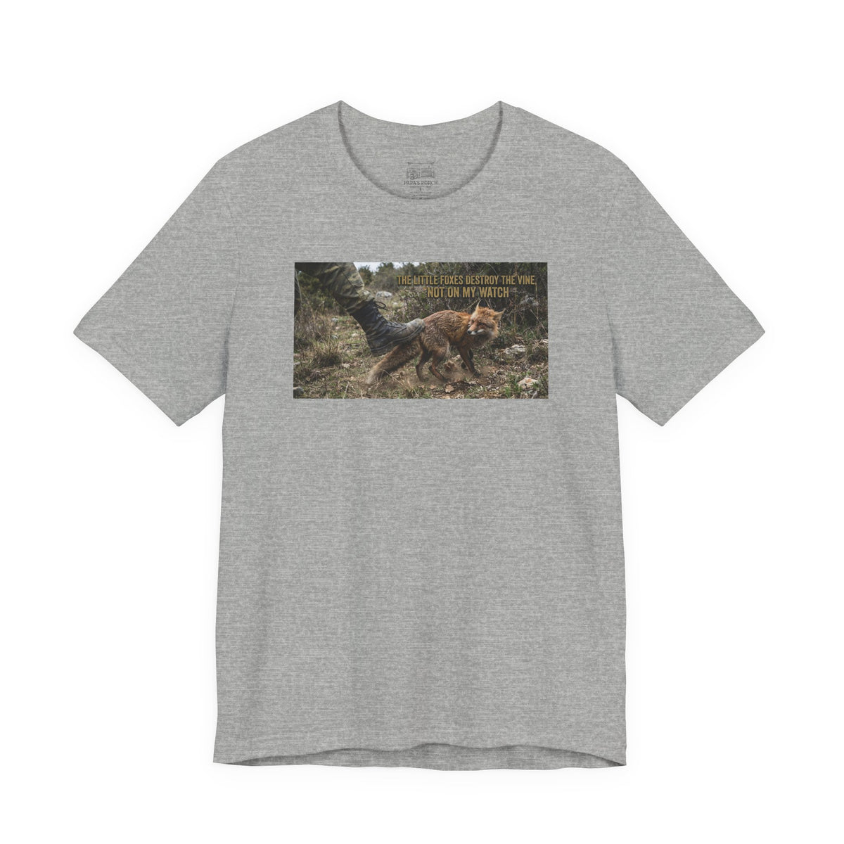 Fox Running Nature Tee — “2 Timothy 1:7 Over Perfection” Inspirational Christian T‑Shirt