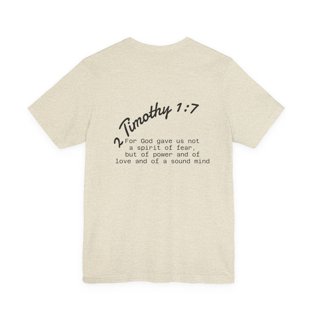 Fox Running Nature Tee — “2 Timothy 1:7 Over Perfection” Inspirational Christian T‑Shirt