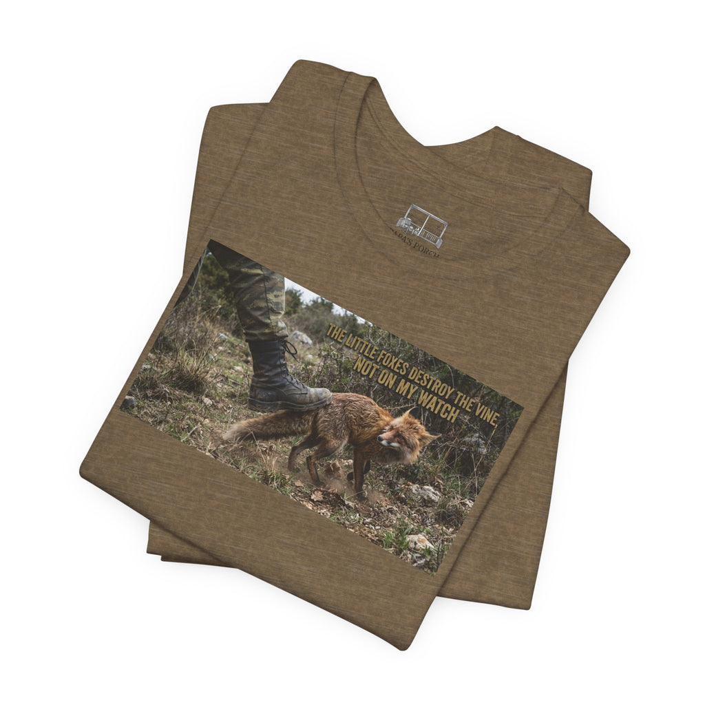 Fox Running Nature Tee — “2 Timothy 1:7 Over Perfection” Inspirational Christian T‑Shirt