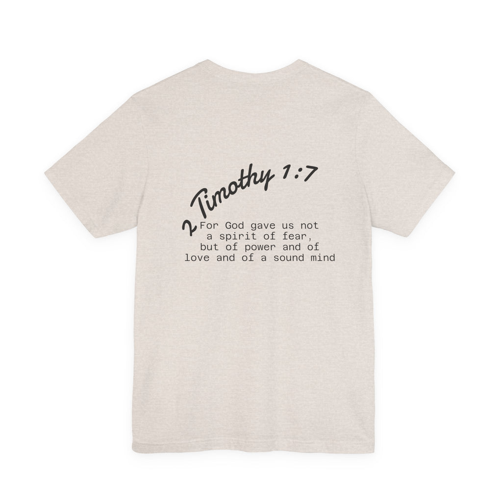 Fox Running Nature Tee — “2 Timothy 1:7 Over Perfection” Inspirational Christian T‑Shirt