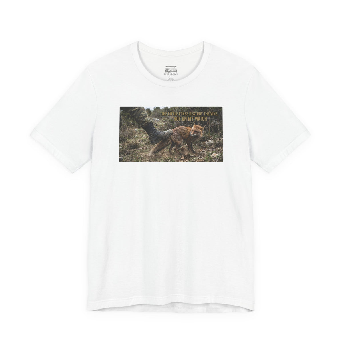 Fox Running Nature Tee — “2 Timothy 1:7 Over Perfection” Inspirational Christian T‑Shirt