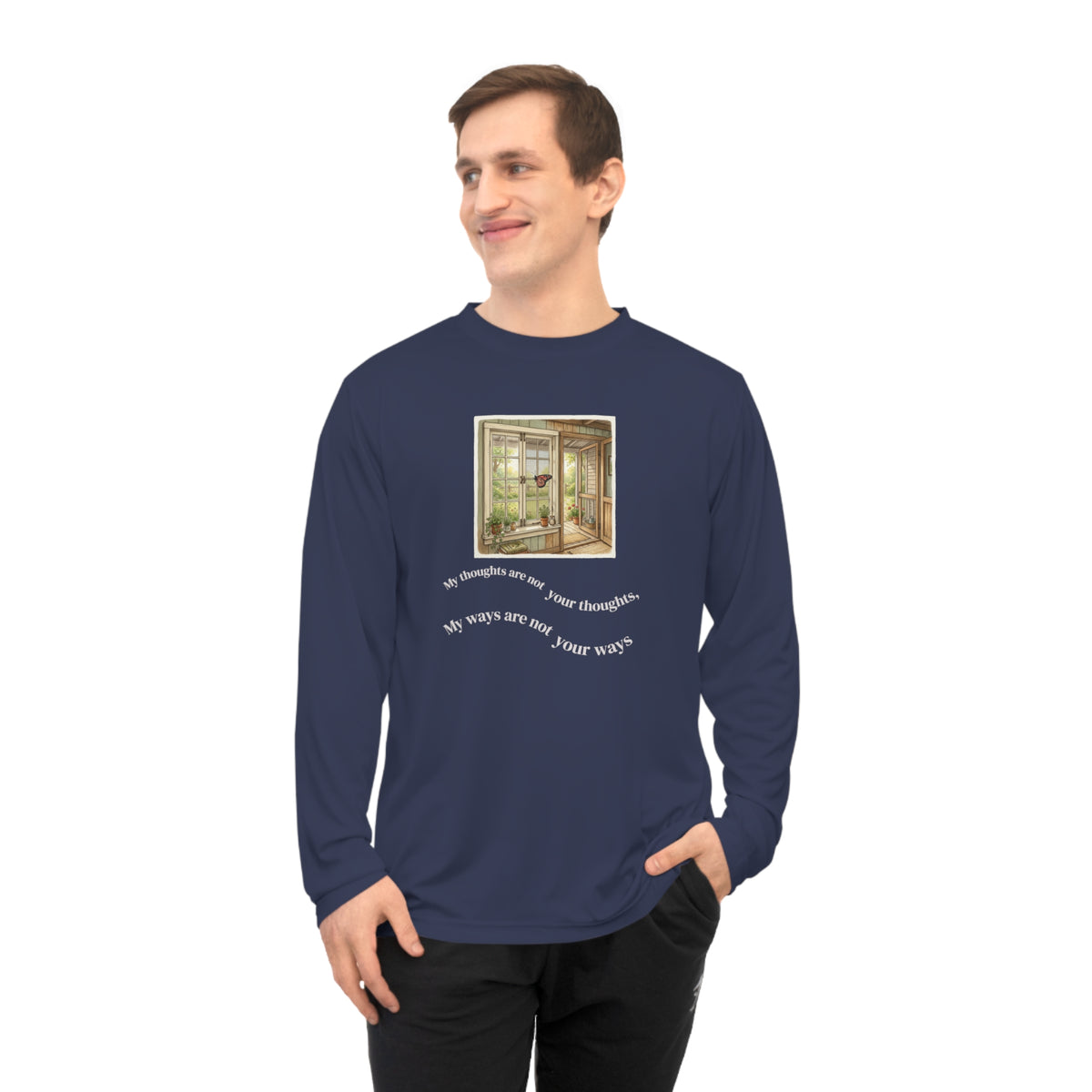 Copy of Unisex Performance Long Sleeve Shirt - My Ways are not yours - Butterfly