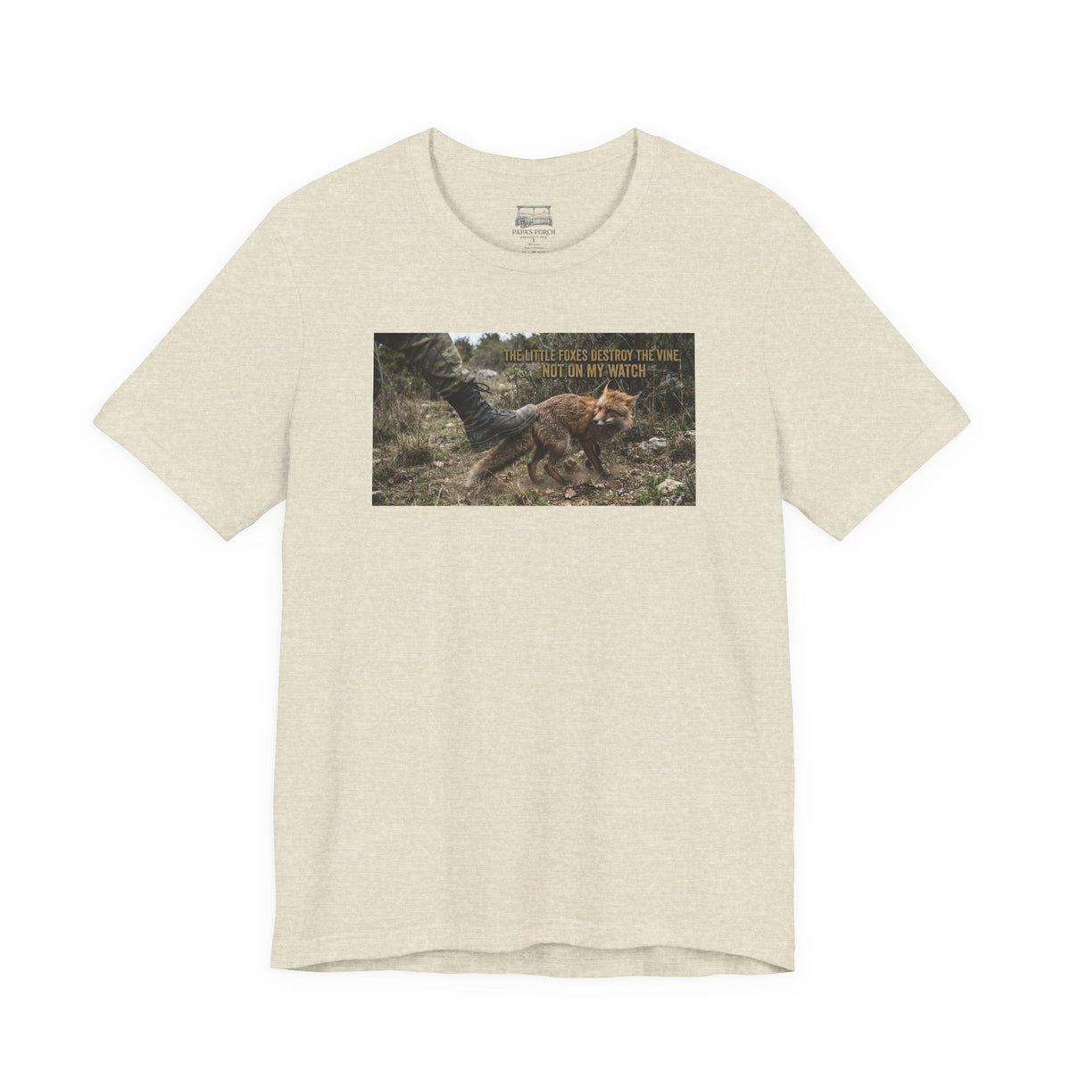 Fox Running Nature Tee — “2 Timothy 1:7 Over Perfection” Inspirational Christian T‑Shirt