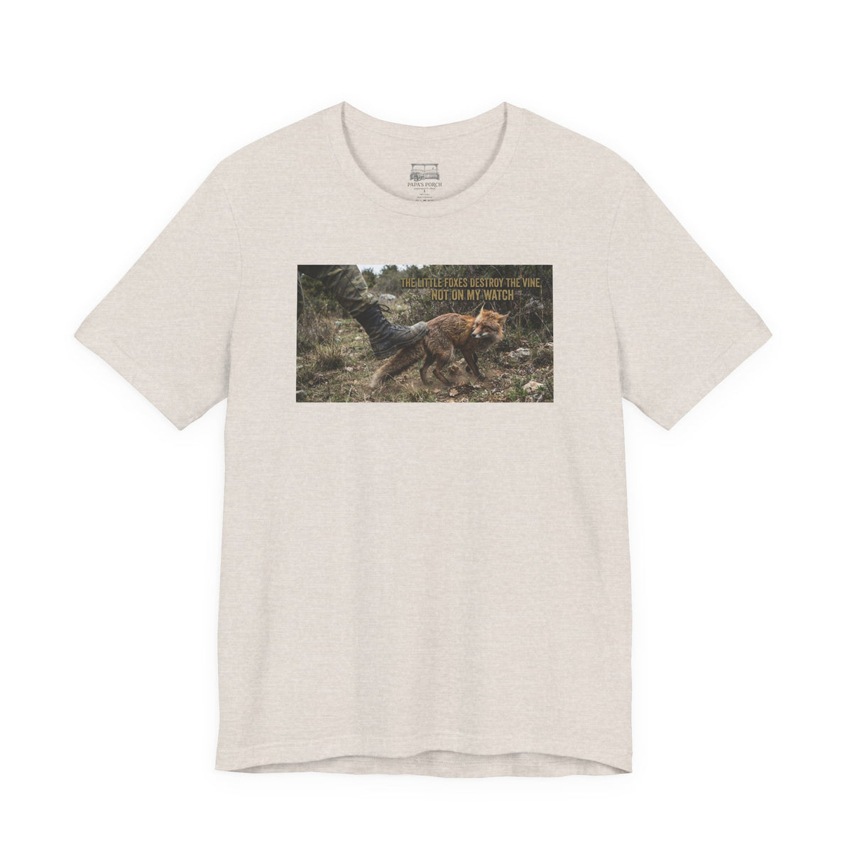 Fox Running Nature Tee — “2 Timothy 1:7 Over Perfection” Inspirational Christian T‑Shirt