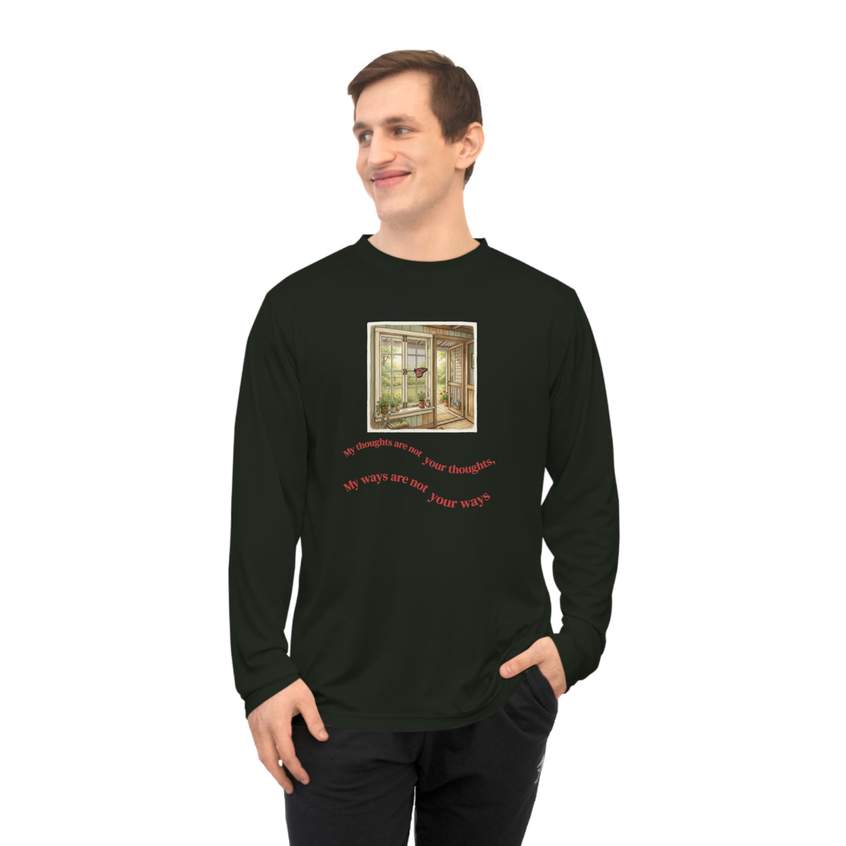 Copy of Unisex Performance Long Sleeve Shirt - My Ways are not yours - Butterfly