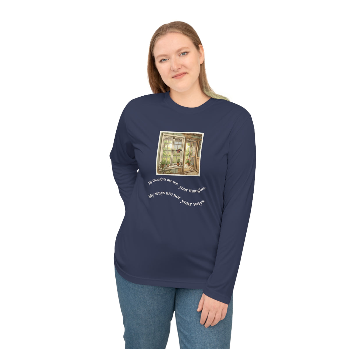 Copy of Unisex Performance Long Sleeve Shirt - My Ways are not yours - Butterfly