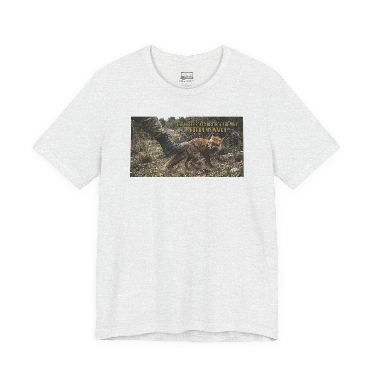 Fox Running Nature Tee — “2 Timothy 1:7 Over Perfection” Inspirational Christian T‑Shirt