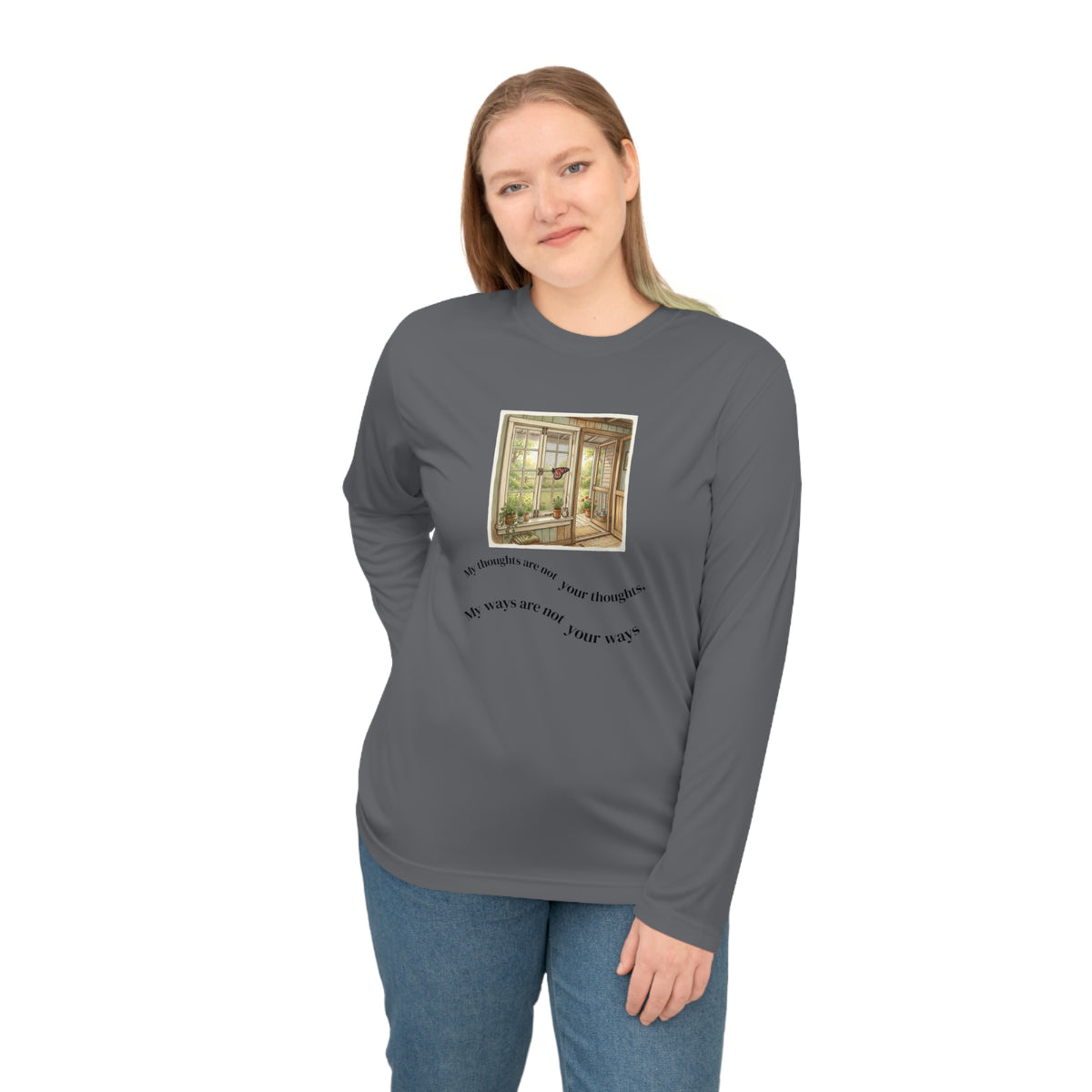 Copy of Unisex Performance Long Sleeve Shirt - My Ways are not yours - Butterfly