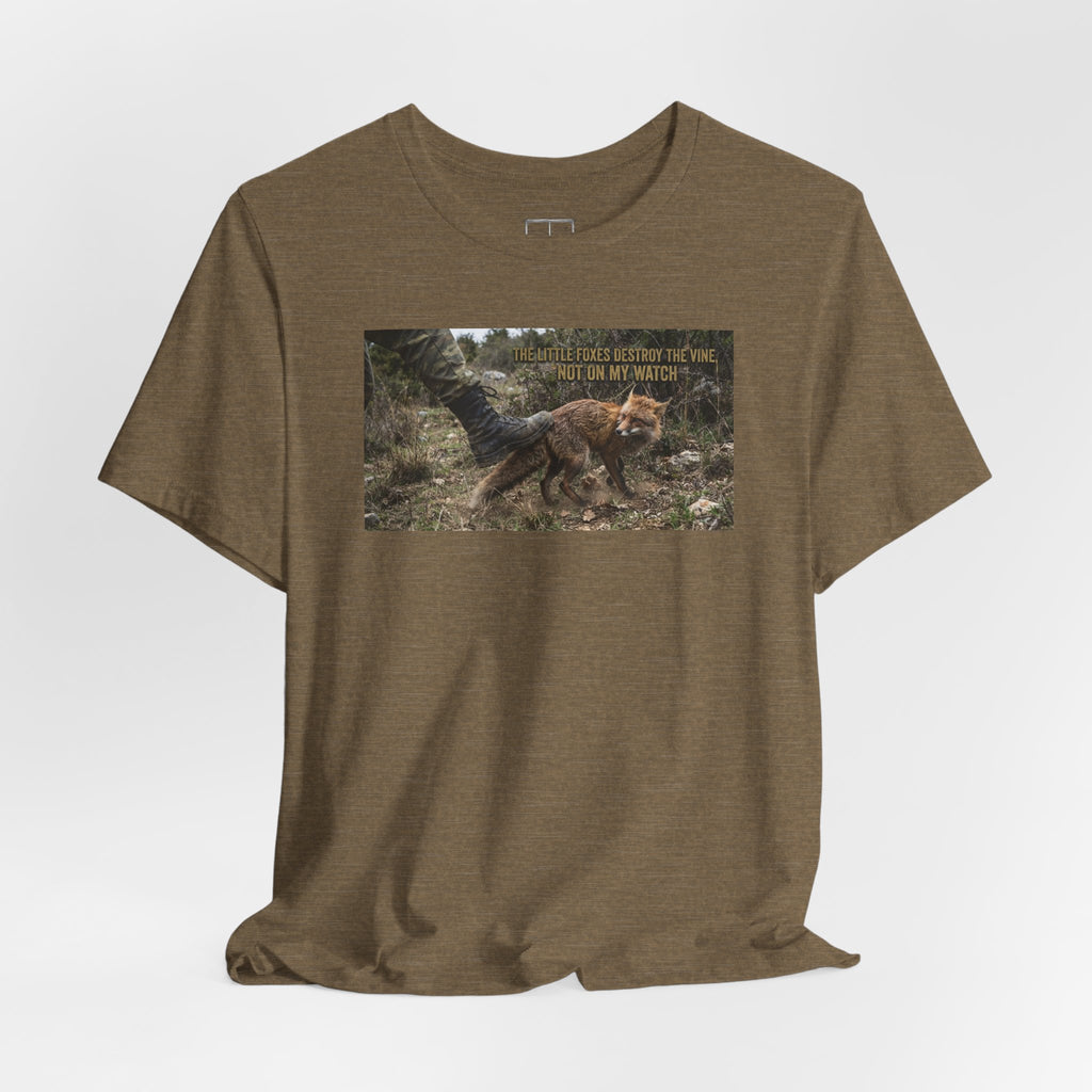 Fox Running Nature Tee — “2 Timothy 1:7 Over Perfection” Inspirational Christian T‑Shirt