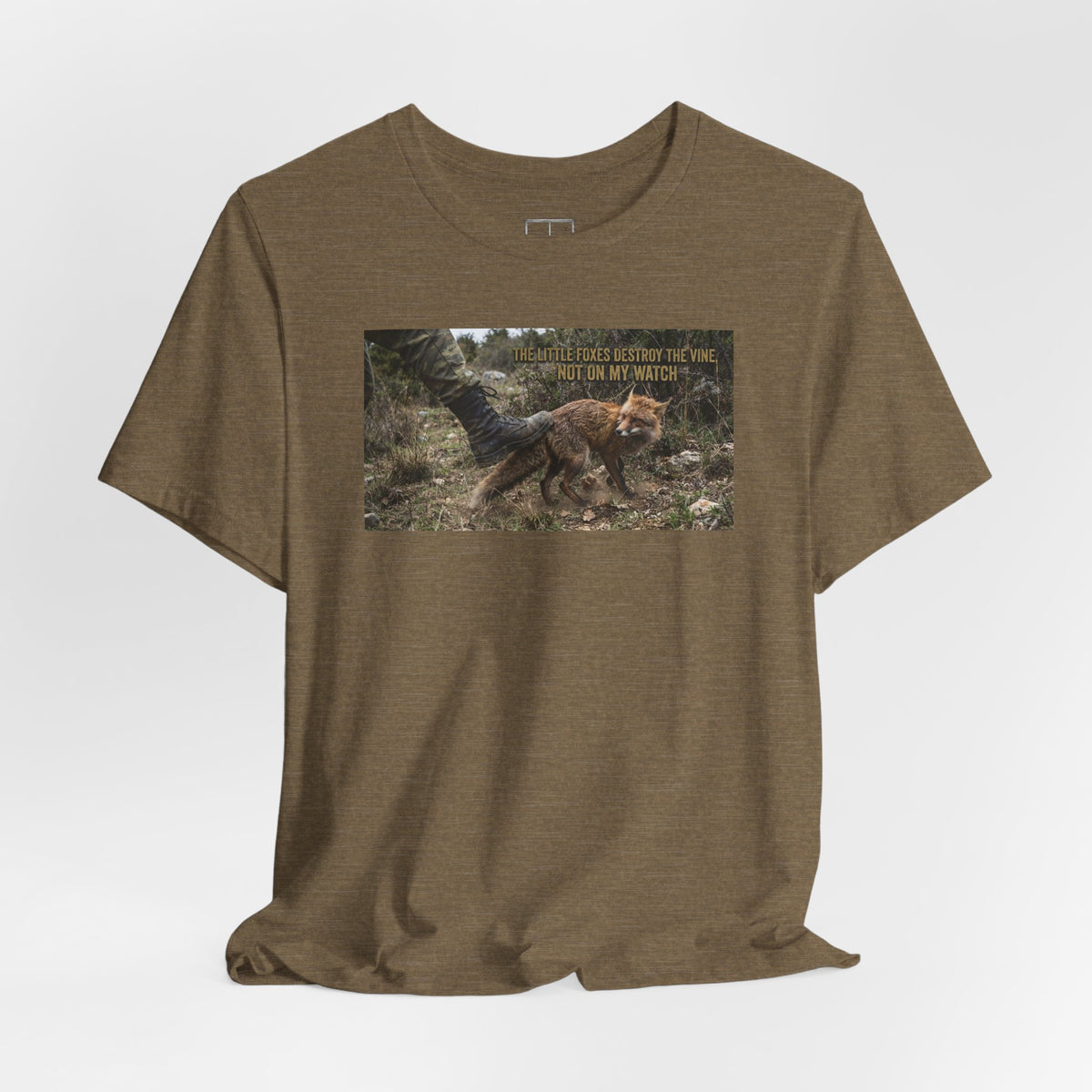 Fox Running Nature Tee — “2 Timothy 1:7 Over Perfection” Inspirational Christian T‑Shirt