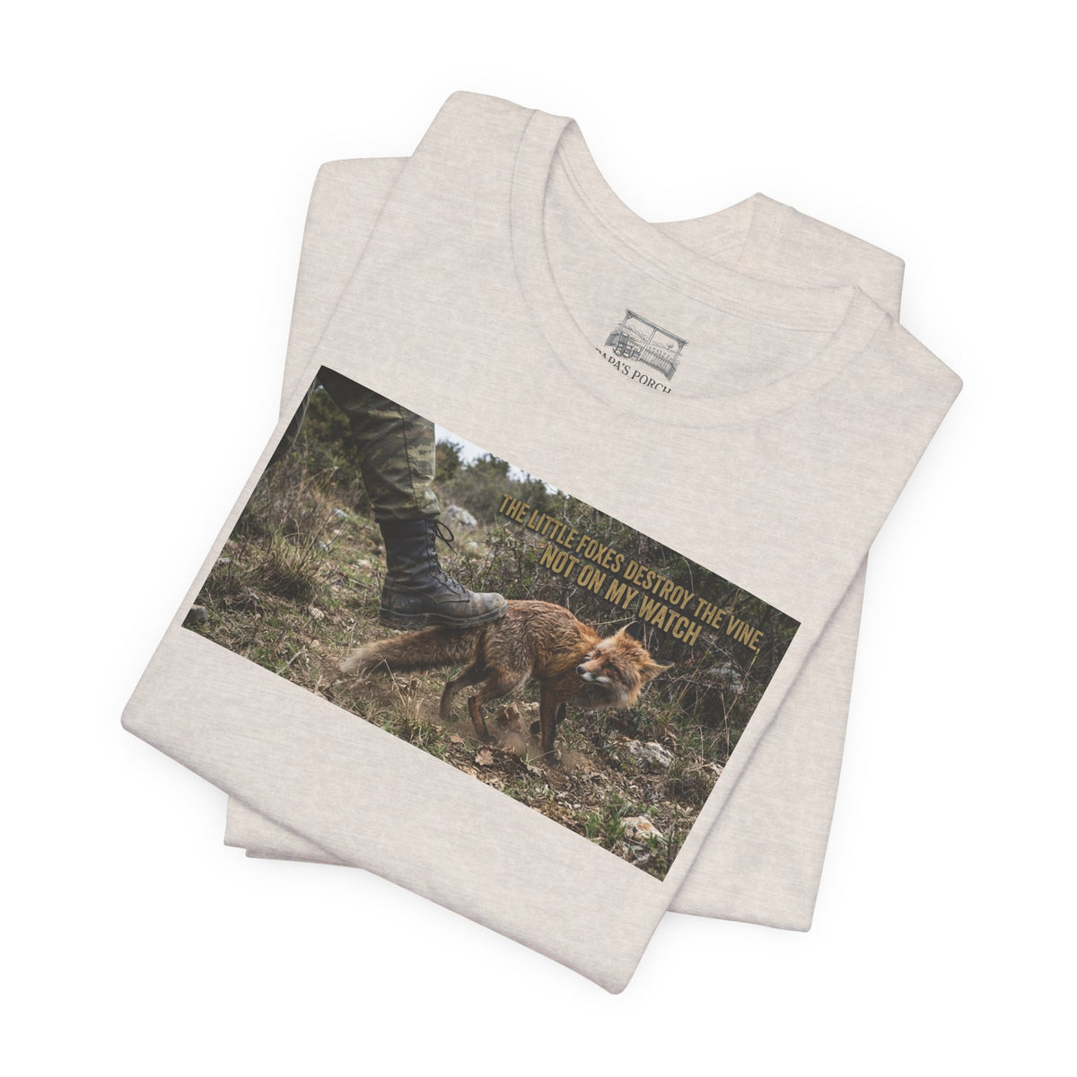 Fox Running Nature Tee — “2 Timothy 1:7 Over Perfection” Inspirational Christian T‑Shirt