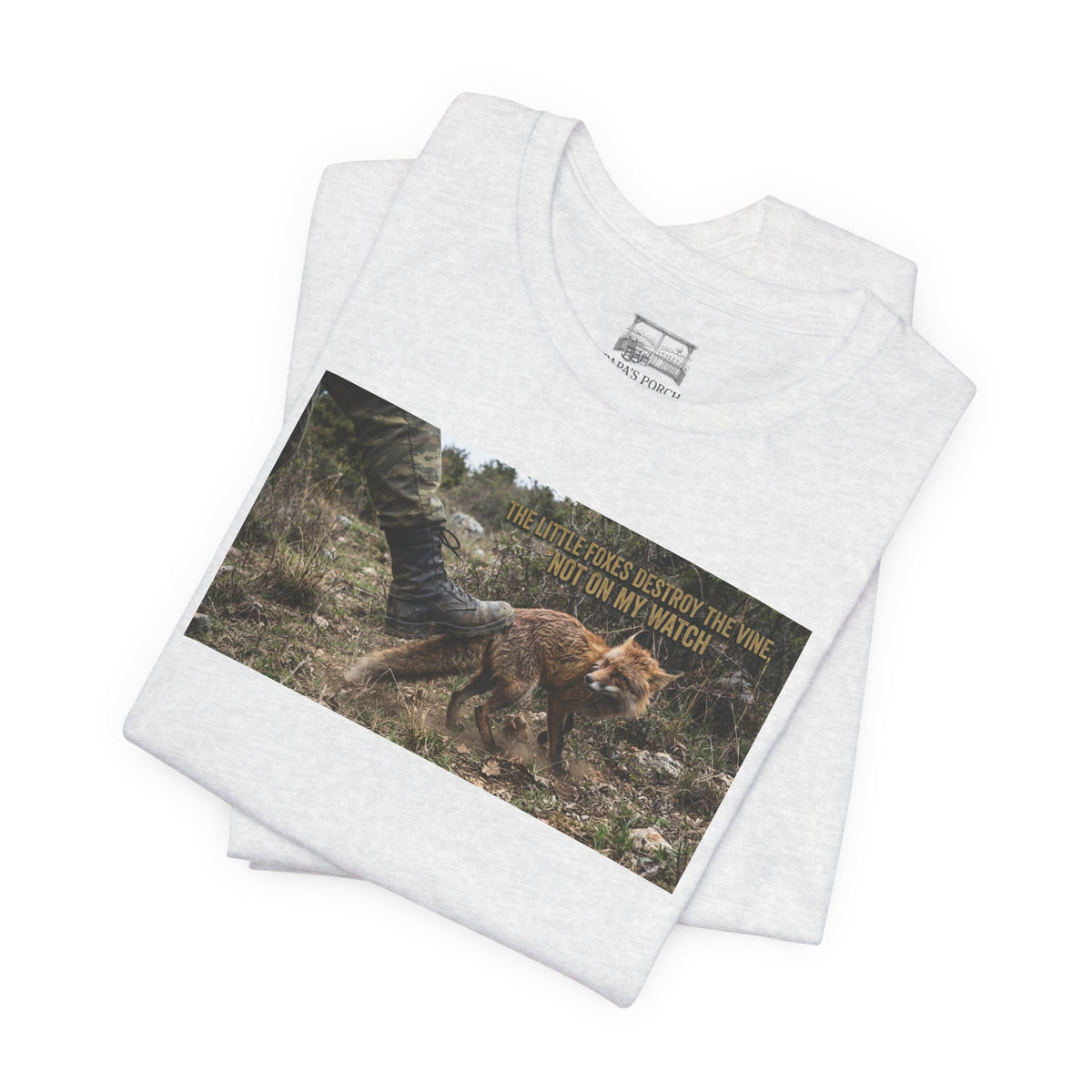 Fox Running Nature Tee — “2 Timothy 1:7 Over Perfection” Inspirational Christian T‑Shirt