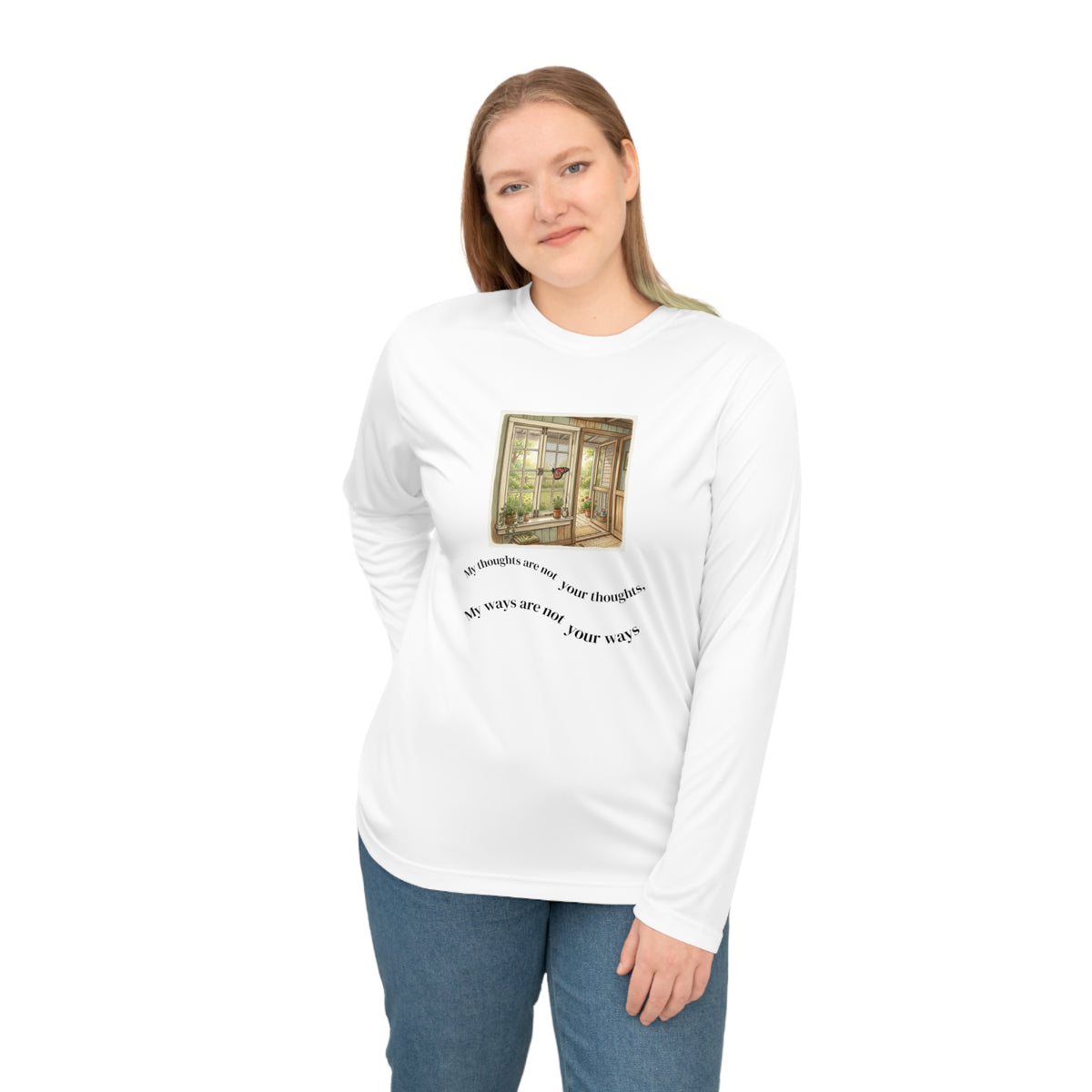 Unisex Performance Long Sleeve Shirt - My Ways are not yours - Butterfly