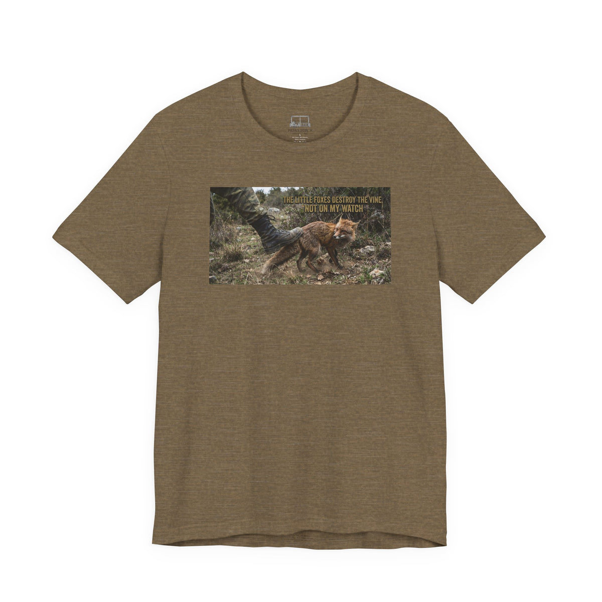 Fox Running Nature Tee — “2 Timothy 1:7 Over Perfection” Inspirational Christian T‑Shirt