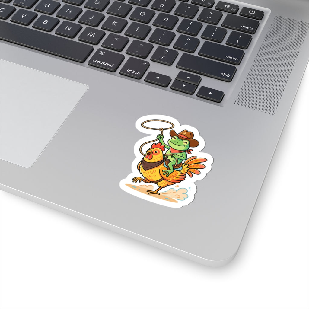Frog Cowboy Chicken Kiss-Cut Sticker