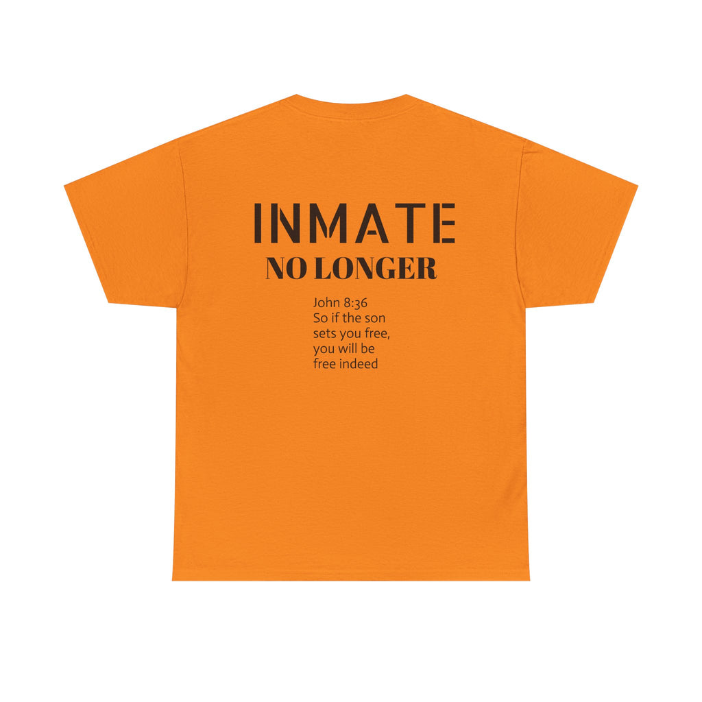 Inmate Freedom T-Shirt — 'INMATE' Back Print with John 8:36 Inspirational Tee