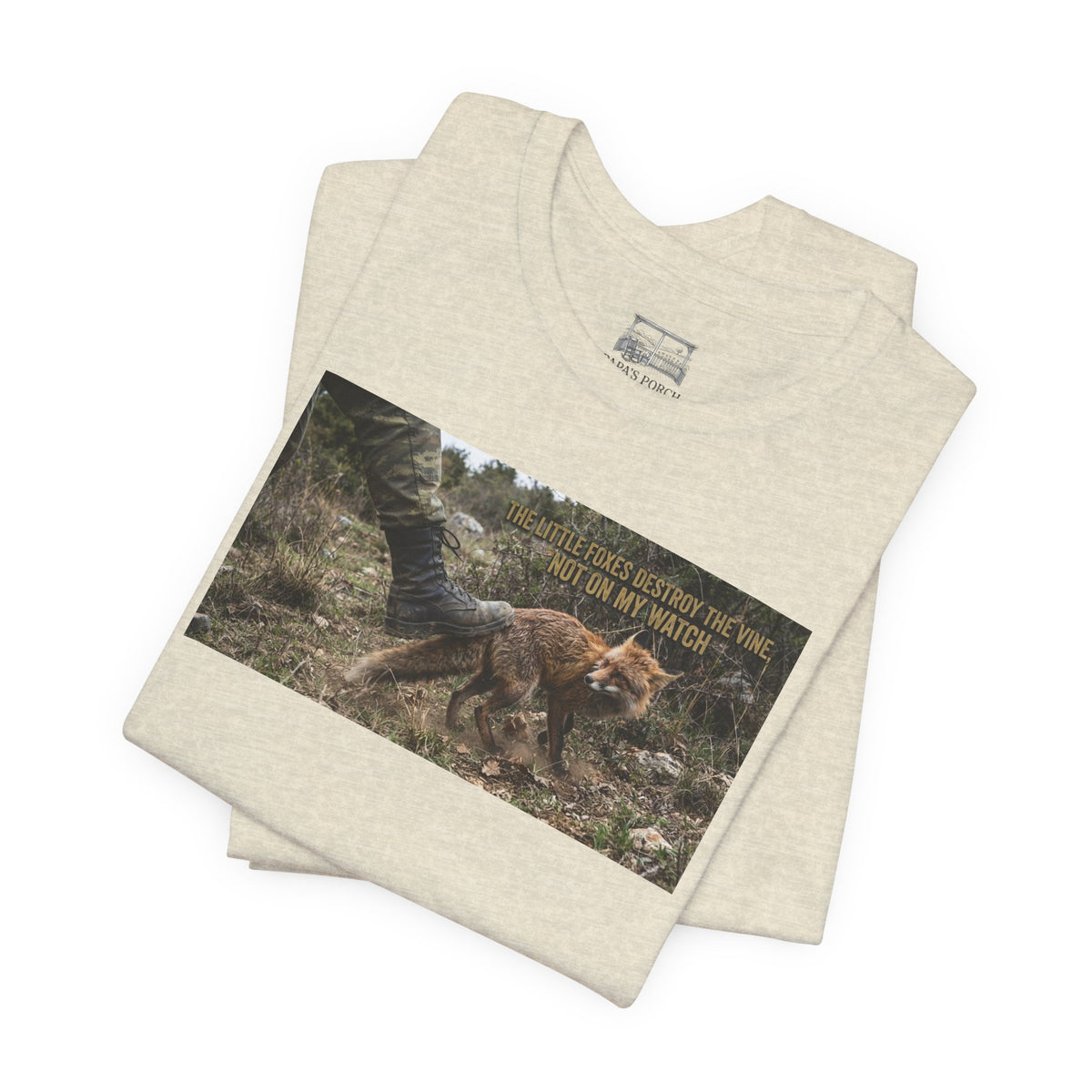 Fox Running Nature Tee — “2 Timothy 1:7 Over Perfection” Inspirational Christian T‑Shirt